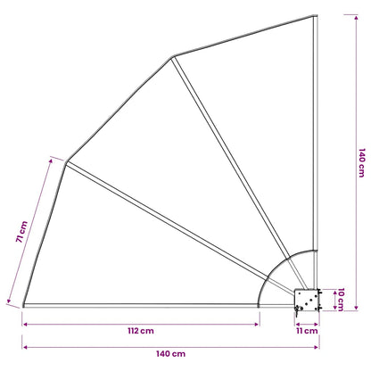 41581 vidaXL Collapsible Balcony Side Awning Terracotta 140x140 cm