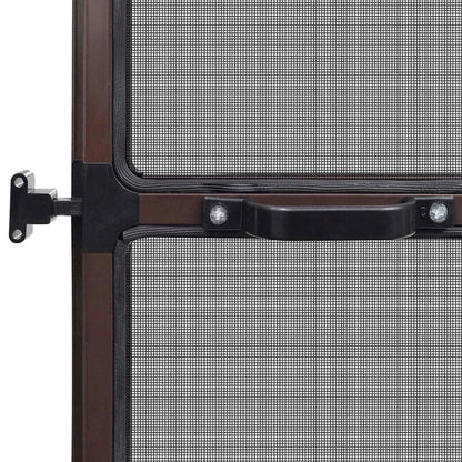 vidaXL Hinged Insect Screen Manual Brown and Black 100 x 215 cm