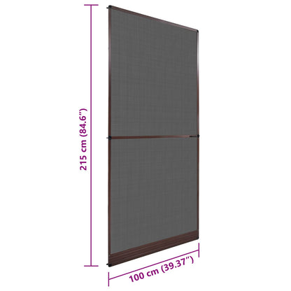 vidaXL Hinged Insect Screen Manual Brown and Black 100 x 215 cm