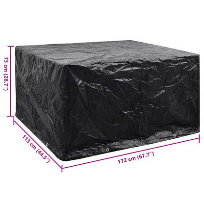 vidaXL Garden Furniture Cover 6 Person Poly Rattan Set 8 Eyelets 172 x 113cm