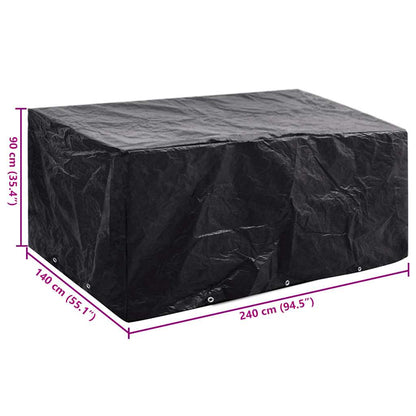 vidaXL Garden Furniture Cover 6 Person Poly Rattan Set 10 Eyelets 240x140cm