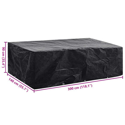 vidaXL Garden Furniture Cover 8 Person Poly Rattan Set 10 Eyelets 300x140cm