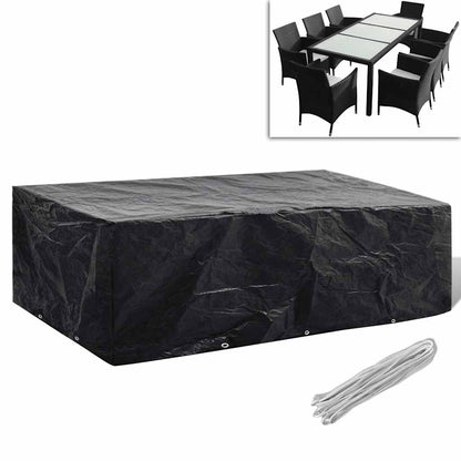 vidaXL Garden Furniture Cover 8 Person Poly Rattan Set 10 Eyelets 300x140cm