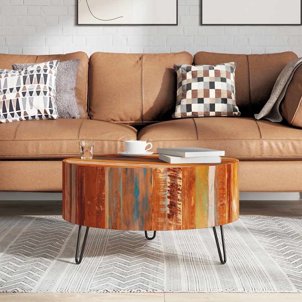 vidaXL Coffee Table Solid Reclaimed Wood Round