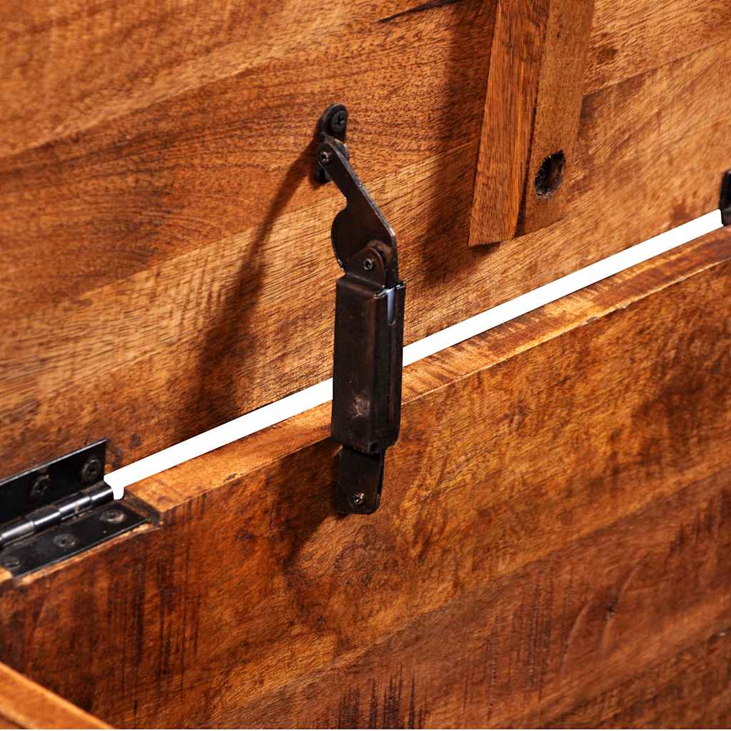 vidaXL Storage Chest Rough Mango Wood