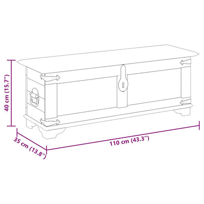 vidaXL Storage Chest Rough Mango Wood
