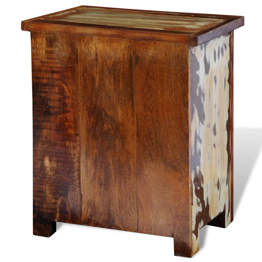 241643 vidaXL Nightstand with 2 Drawers Solid Reclaimed Wood