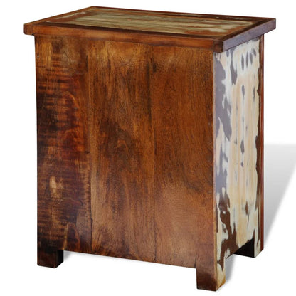 241643 vidaXL Nightstand with 2 Drawers Solid Reclaimed Wood