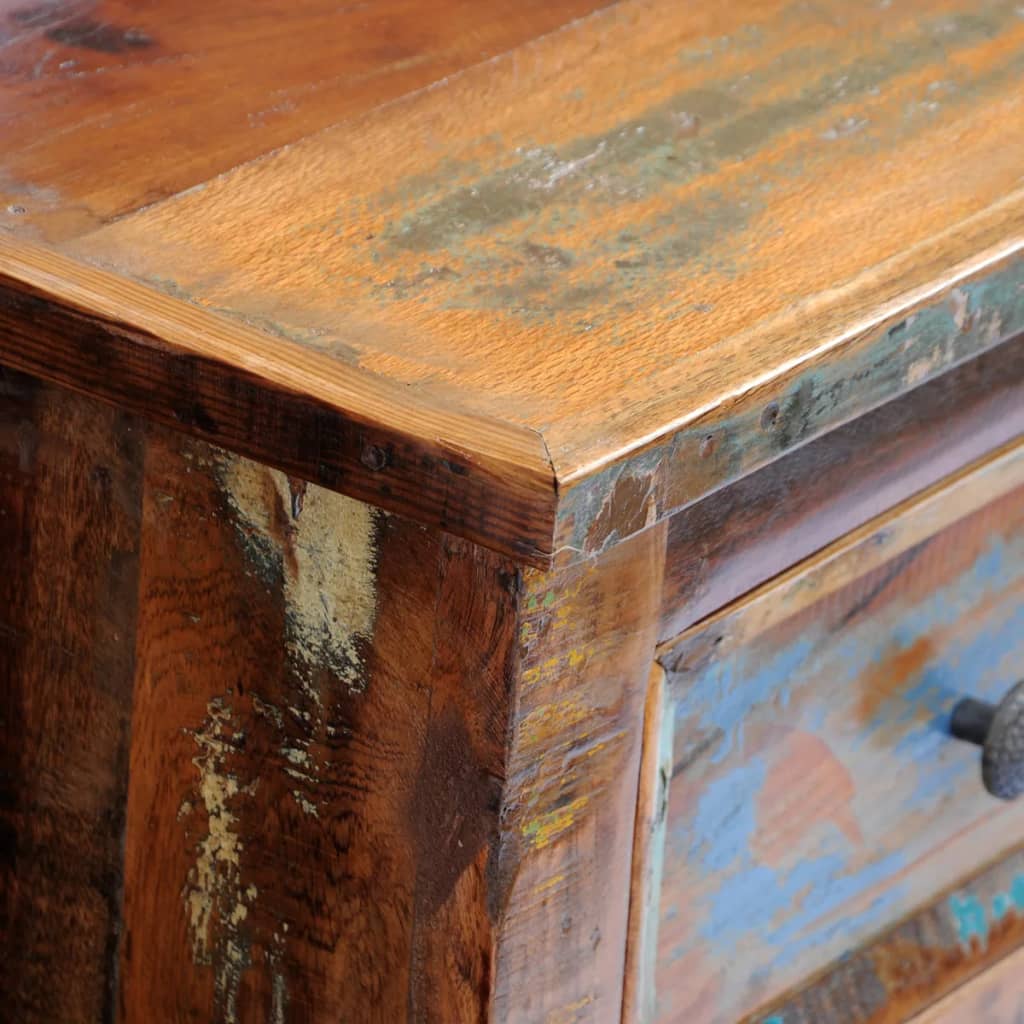 241643 vidaXL Nightstand with 2 Drawers Solid Reclaimed Wood