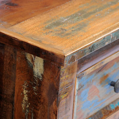 241643 vidaXL Nightstand with 2 Drawers Solid Reclaimed Wood