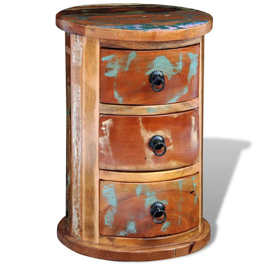 241646 vidaXL Reclaimed Cabinet with 3 Drawers Solid Wood