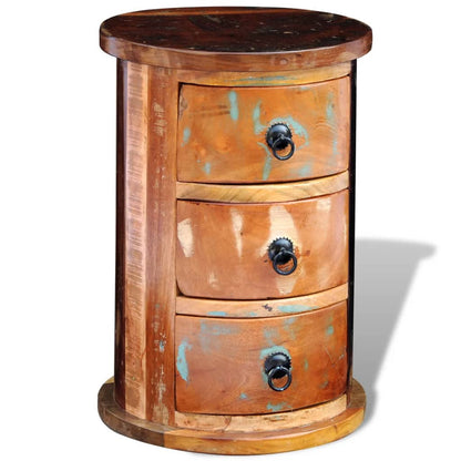241646 vidaXL Reclaimed Cabinet with 3 Drawers Solid Wood