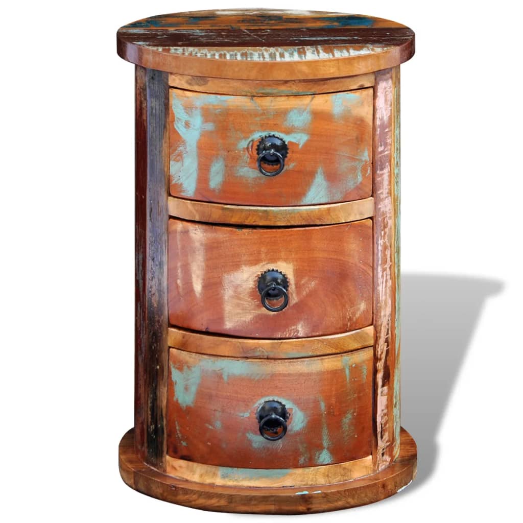 241646 vidaXL Reclaimed Cabinet with 3 Drawers Solid Wood