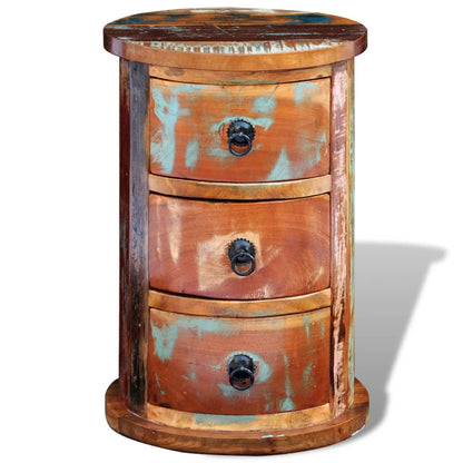 241646 vidaXL Reclaimed Cabinet with 3 Drawers Solid Wood