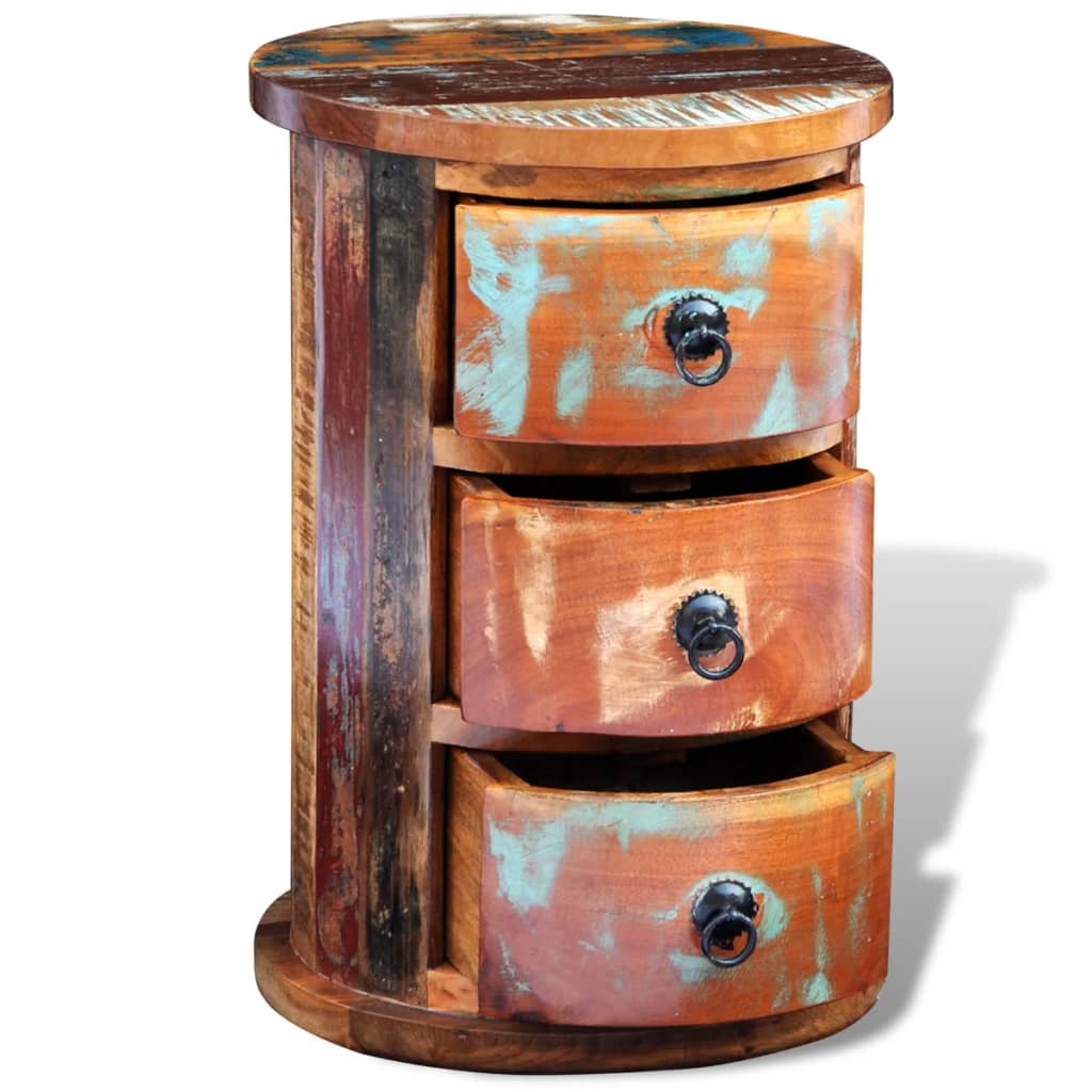 241646 vidaXL Reclaimed Cabinet with 3 Drawers Solid Wood