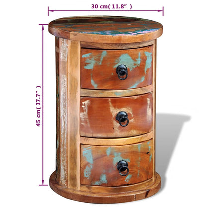 241646 vidaXL Reclaimed Cabinet with 3 Drawers Solid Wood