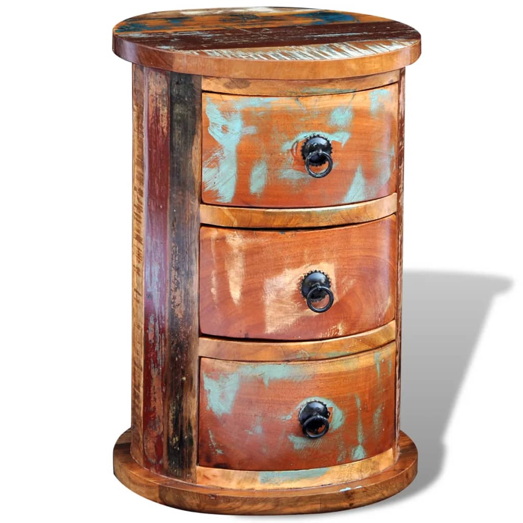 241646 vidaXL Reclaimed Cabinet with 3 Drawers Solid Wood
