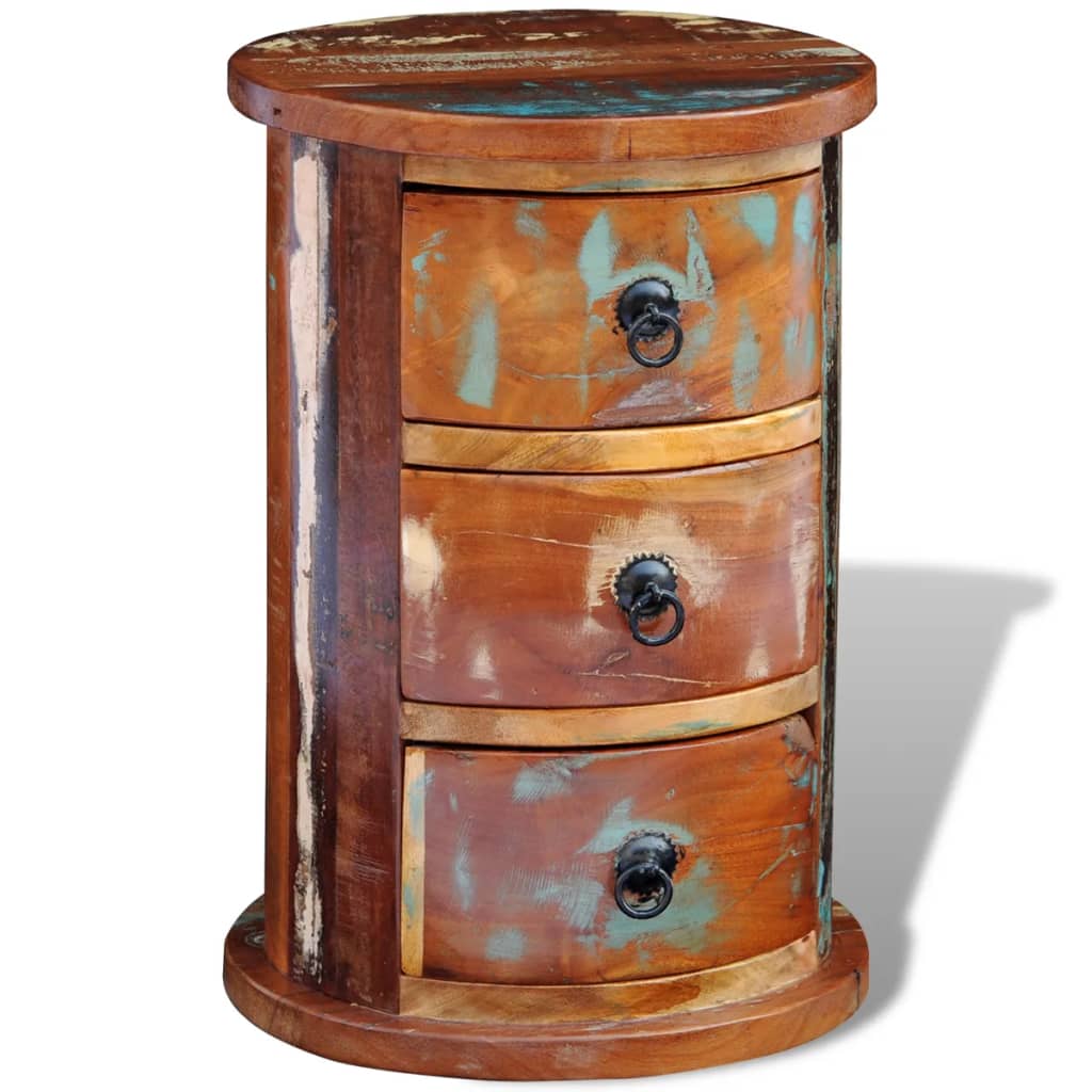 241646 vidaXL Reclaimed Cabinet with 3 Drawers Solid Wood