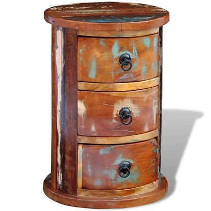 241646 vidaXL Reclaimed Cabinet with 3 Drawers Solid Wood