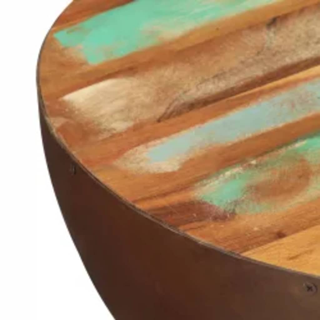 vidaXL Coffee Table Bowl-shaped with Steel Base Solid Reclaimed Wood