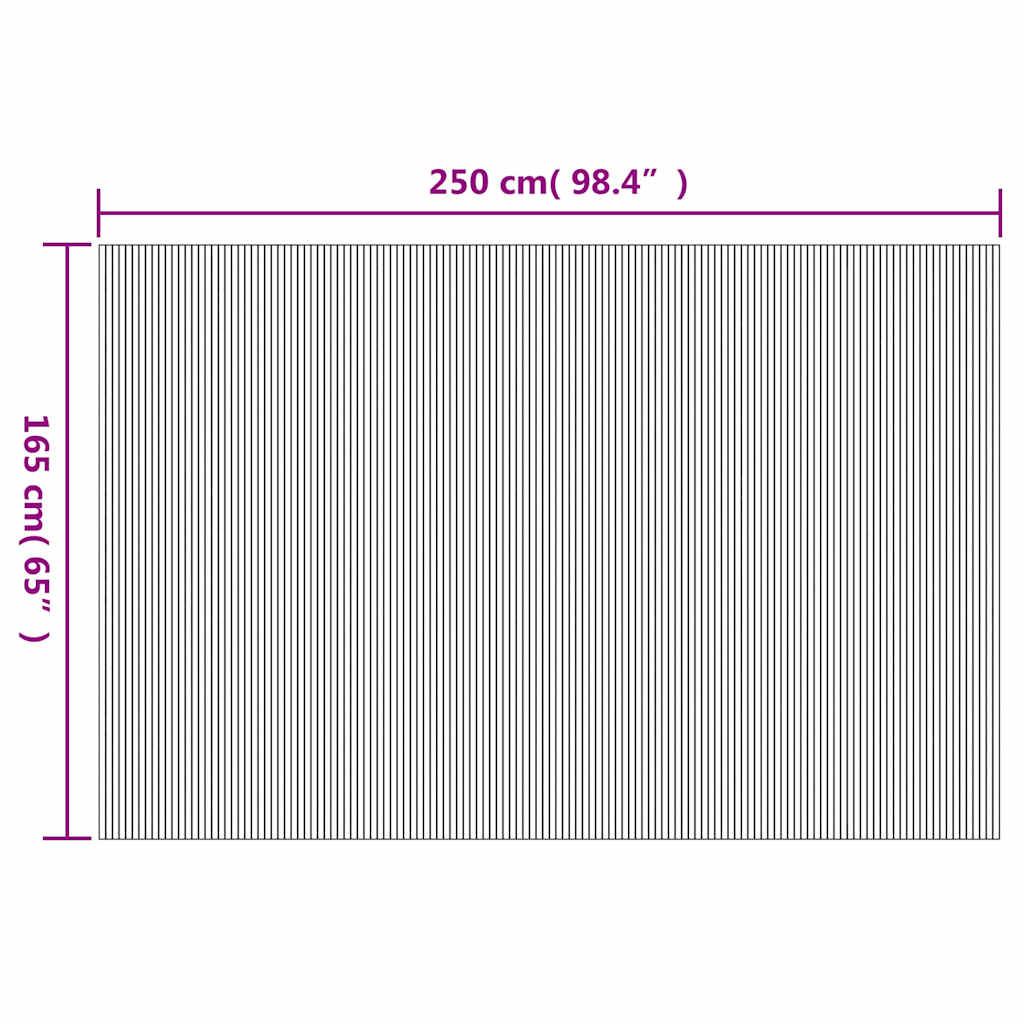 vidaXL Room Divider Bamboo Natural Width 250 cm Height 165 cm