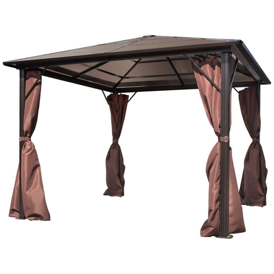 vidaXL Gazebo with Curtain Brown Aluminium 300 x 300 cm