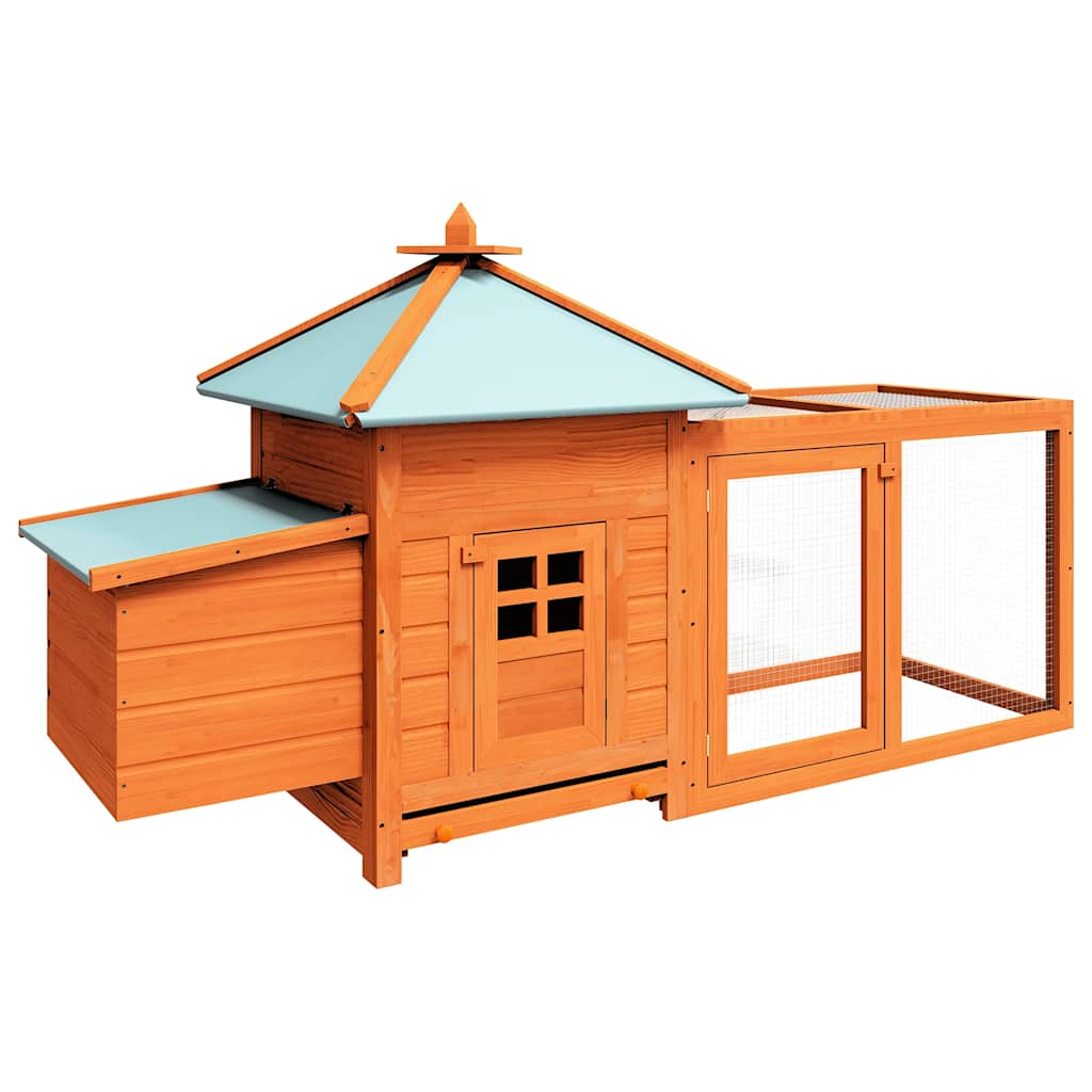 vidaXL Chicken Coop | Brown | Solid firwood, plywood, galvanised steel | Large