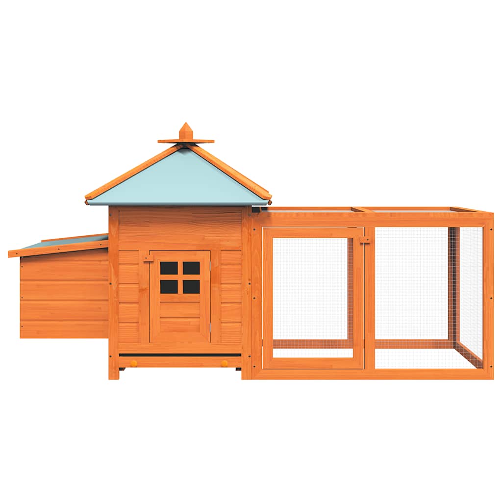 vidaXL Chicken Coop | Brown | Solid firwood, plywood, galvanised steel | Large