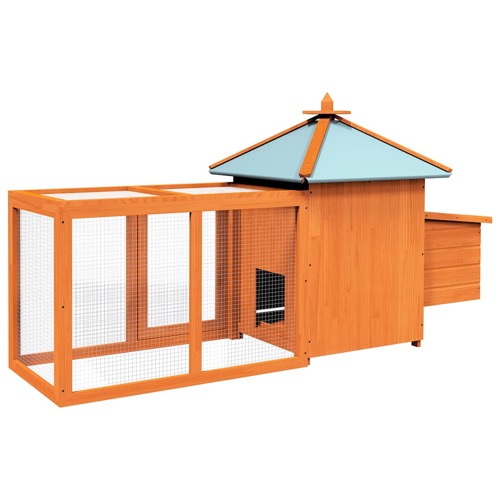 vidaXL Chicken Coop | Brown | Solid firwood, plywood, galvanised steel | Large