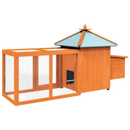 vidaXL Chicken Coop | Brown | Solid firwood, plywood, galvanised steel | Large