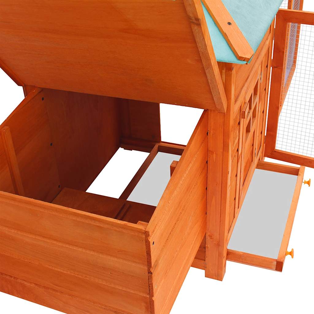 vidaXL Chicken Coop | Brown | Solid firwood, plywood, galvanised steel | Large