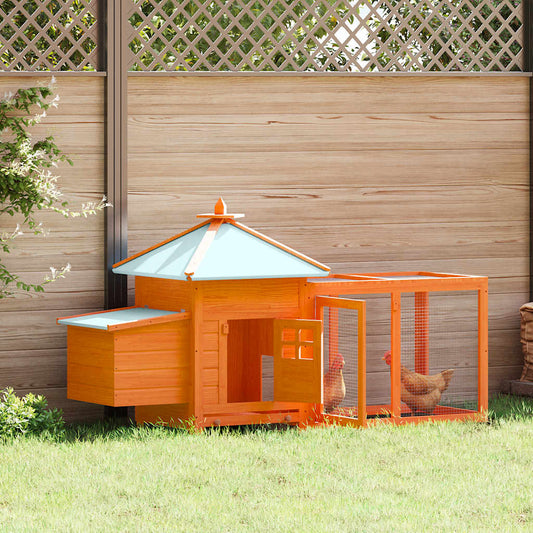 vidaXL Chicken Coop | Brown | Solid firwood, plywood, galvanised steel | Large