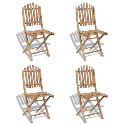 vidaXL Garden Chair | Set of 4 | Natural Bamboo | Solid Bamboo | Medium