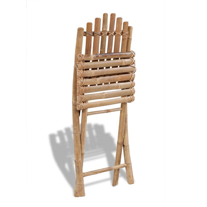 vidaXL Garden Chair | Set of 4 | Natural Bamboo | Solid Bamboo | Medium