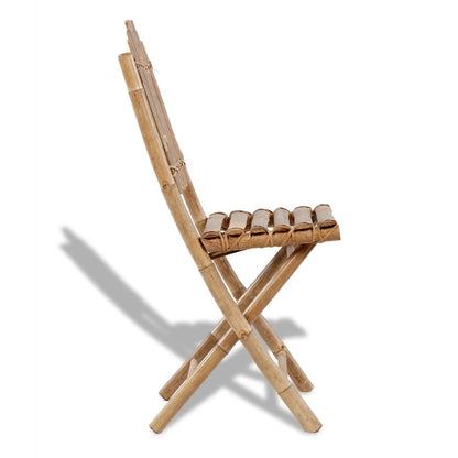 vidaXL Garden Chair | Set of 4 | Natural Bamboo | Solid Bamboo | Medium