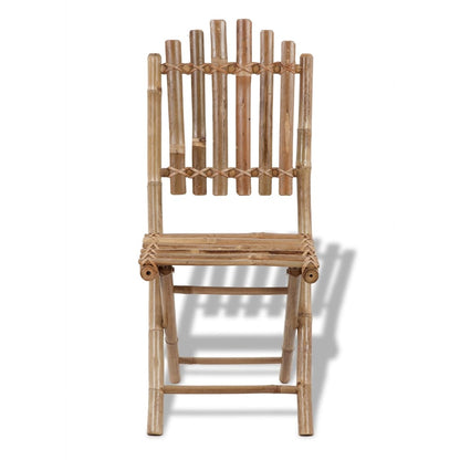 vidaXL Garden Chair | Set of 4 | Natural Bamboo | Solid Bamboo | Medium
