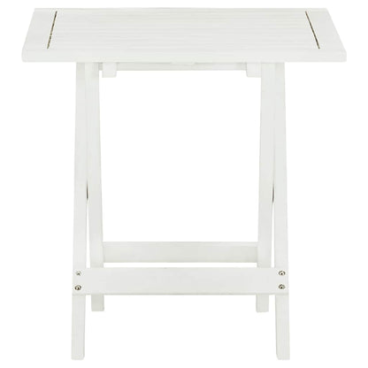41436 vidaXL Bistro Table White 46x46x47 cm Solid Acacia Wood