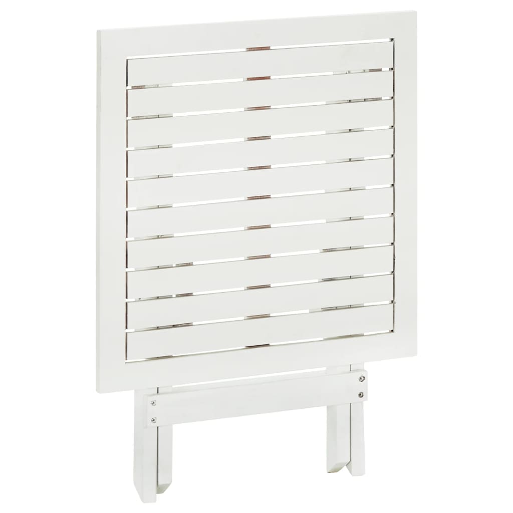 vidaXL Bistro Table White 46x46x47 cm Solid Acacia Wood