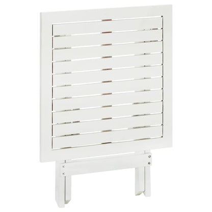 41436 vidaXL Bistro Table White 46x46x47 cm Solid Acacia Wood