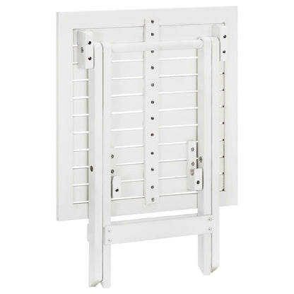 41436 vidaXL Bistro Table White 46x46x47 cm Solid Acacia Wood