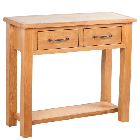 vidaXL Console Table | Brown | Solid Oak Wood | Compact | Storage