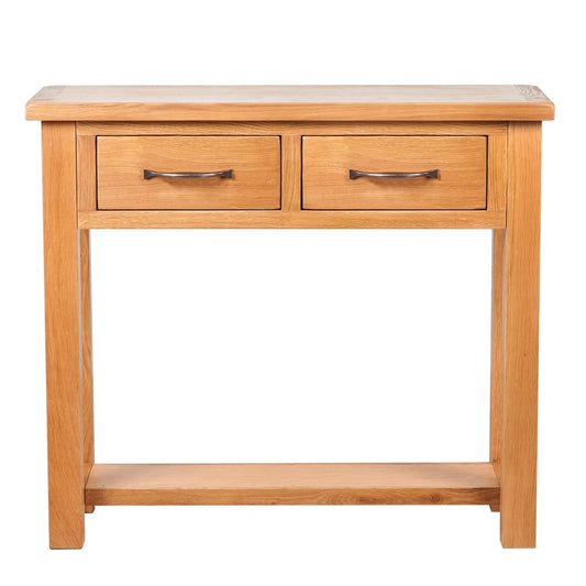 vidaXL Console Table | Brown | Solid Oak Wood | Compact | Storage