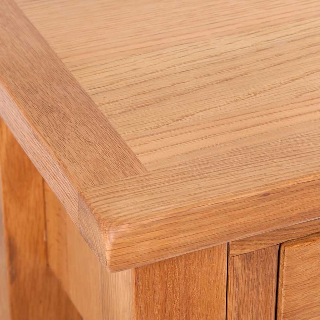 241675 vidaXL Console Table with 2 Drawers 83x30x73 cm Solid Oak Wood