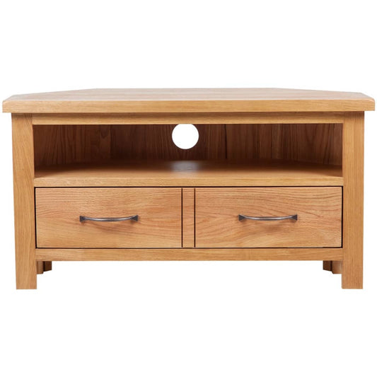 241676 vidaXL TV Cabinet with Drawer 88 x 42 x 46 cm Solid Oak Wood