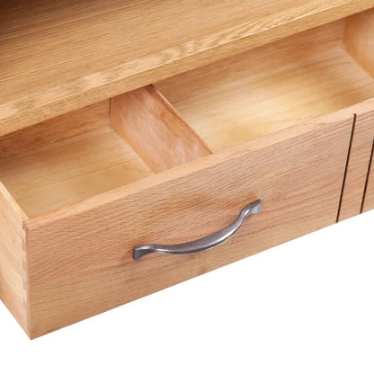 vidaXL TV Cabinet with Drawer 88 x 42 x 46 cm Solid Oak Wood