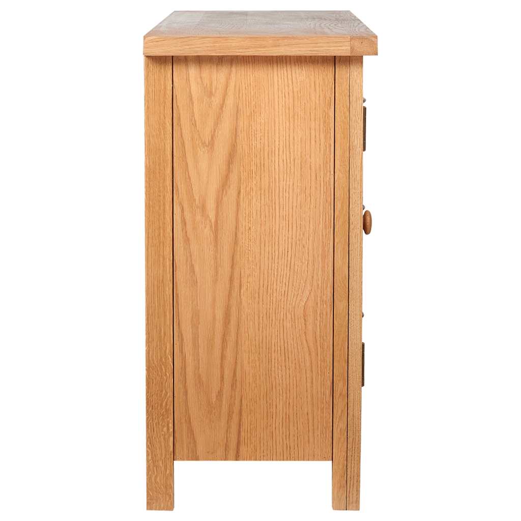 241677 vidaXL Sideboard with 3 Drawers 110x33,5x70 cm Solid Oak Wood