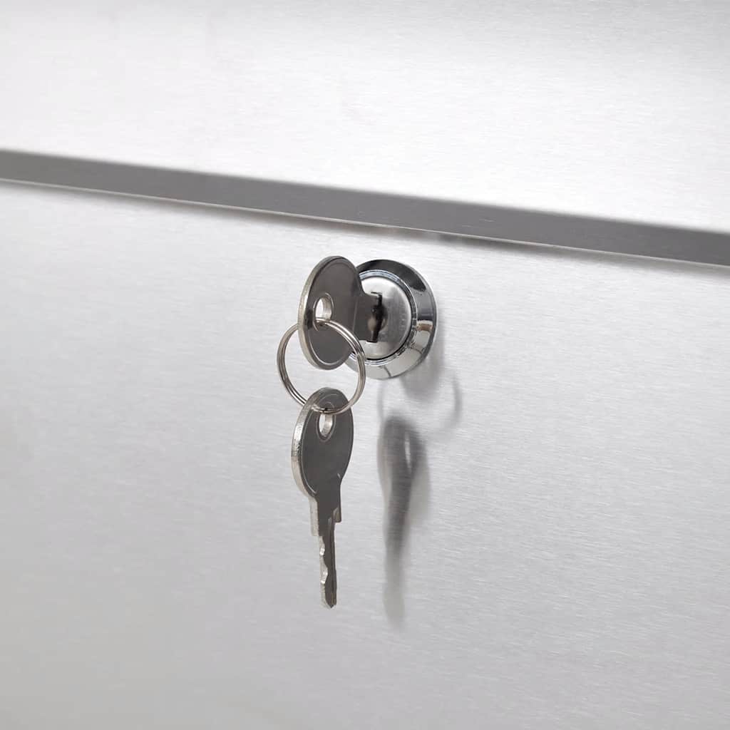 Mailbox on Stand Stainless Steel