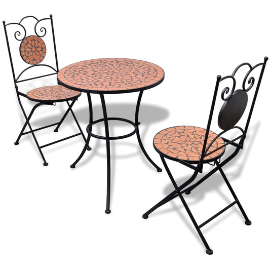 vidaXL Patio Furniture | Terracotta | Powder-coated iron, ceramic tile | Small