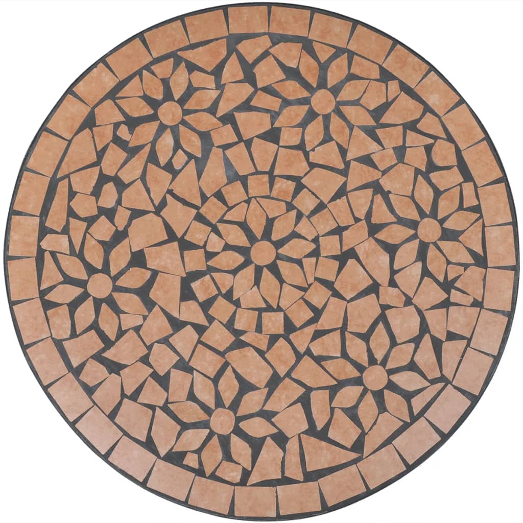 vidaXL Patio Furniture | Terracotta | Powder-coated iron, ceramic tile | Small