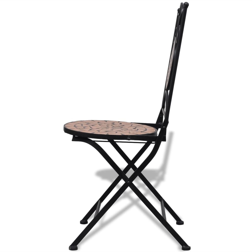 vidaXL Patio Furniture | Terracotta | Powder-coated iron, ceramic tile | Small
